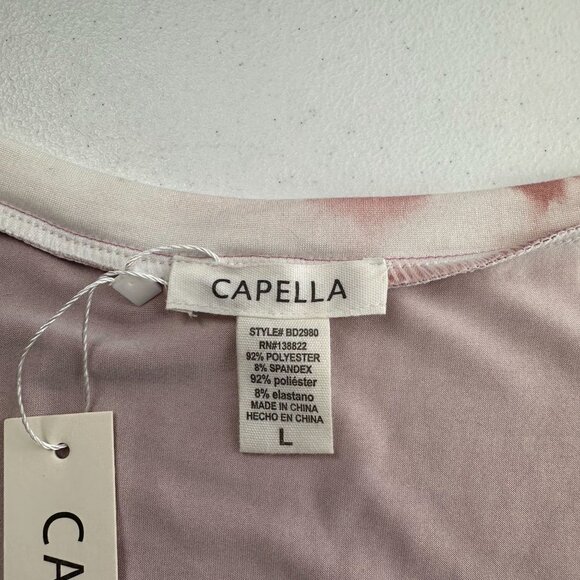 Capella Tie-Dye Sleeveless Maxi Dress L Pink Beach Pockets Hippie Coastal Swim - Picture 2 of 9